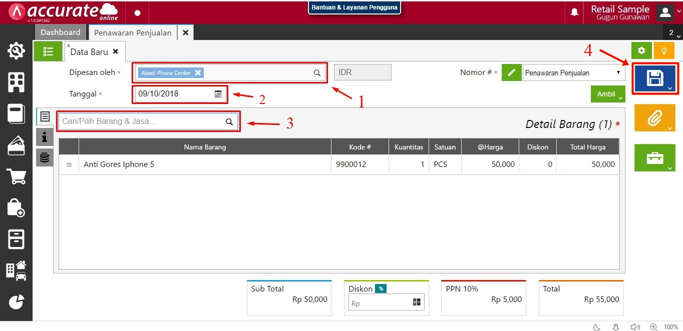 Modul Penjualan Accurate Online Acis Indonesia