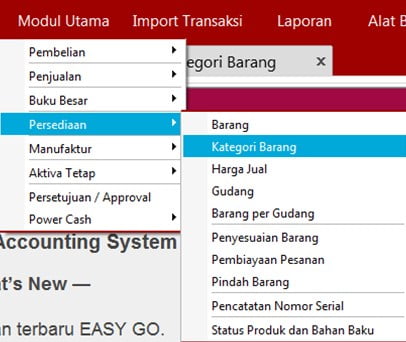 Kategori Barang di EASY Accounting