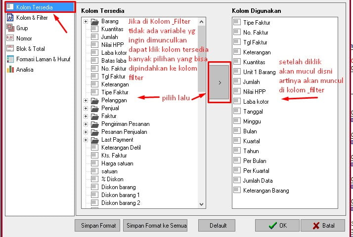 Cara Modifikasi Laporan Accurate 5