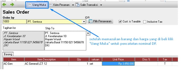 Cara Membuat Invoice DP