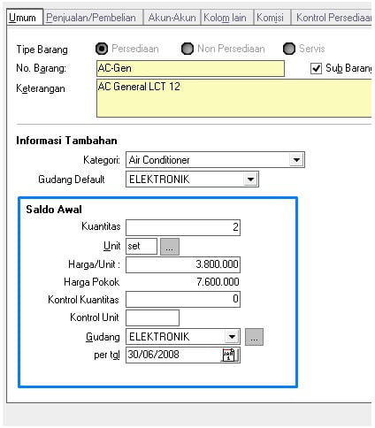 Cara input saldo awal di accurate