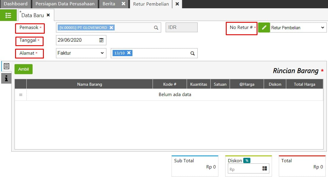 Cara Input Retur Pembelian Di Accurate Online
