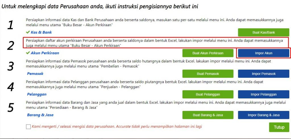 Cara impor Daftar Akun di Accurate Online