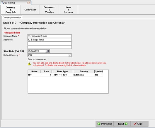 Cara Buat Database Accurate dengan Basic Setup