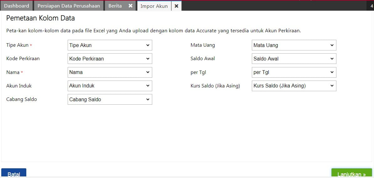 Cara Impor Akun ke Accurate Online