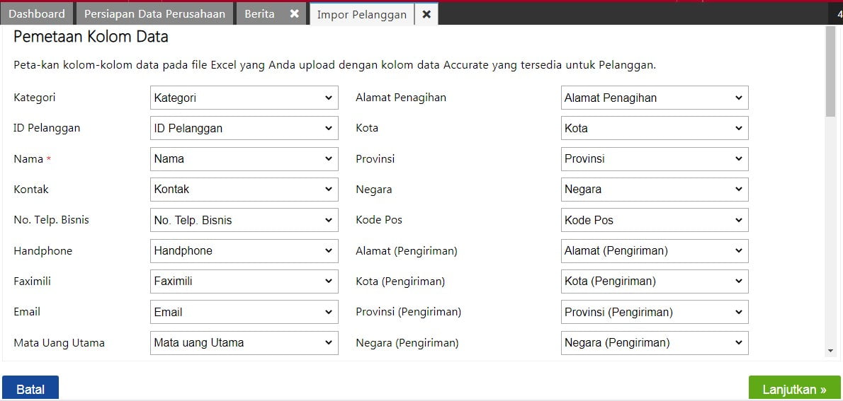 Cara Impor Pelanggan ke Accurate Online