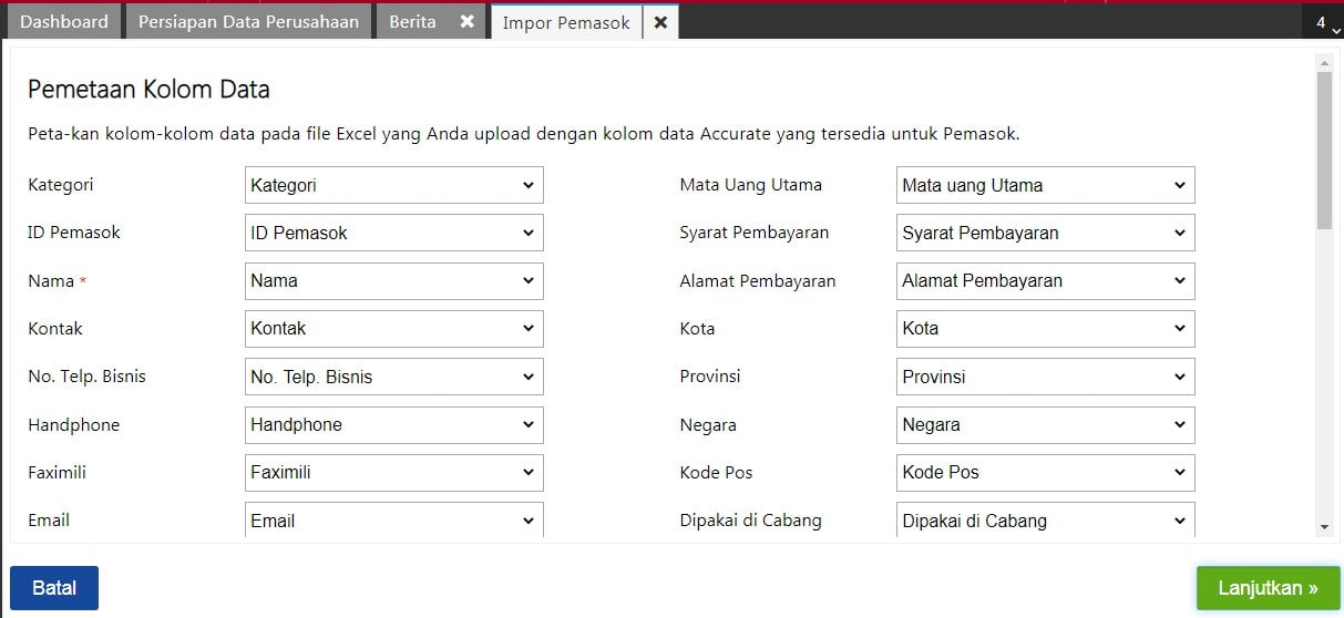 Cara Impor Pemasok ke Accurate Online