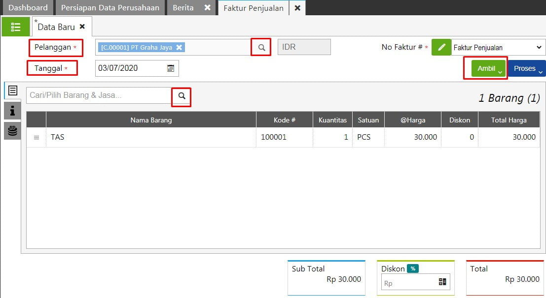 Cara Input Transaksi Sales Invoice di Accurate Online