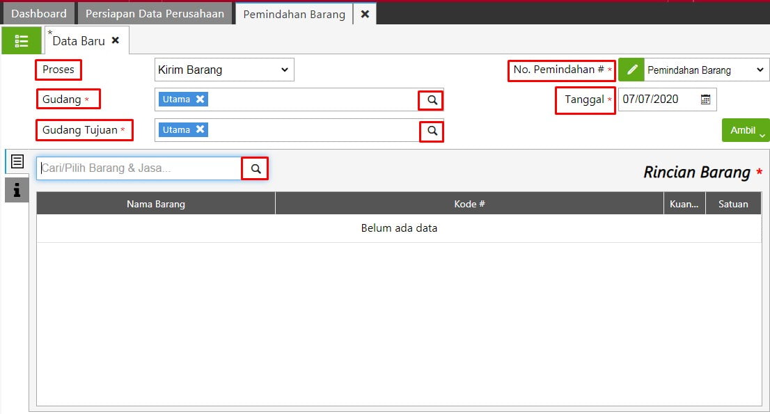 Cara Input Transaksi Pemindahan Barang Di Accurate Online