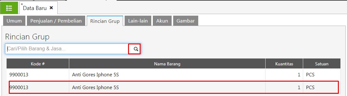 Cara Membuat Item Gruping di Accurate Online