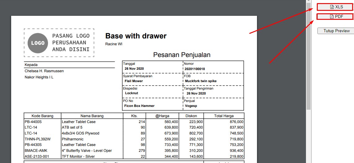 Cara Ekspor Desain Template Accurate Online ke PDF dan EXCEL