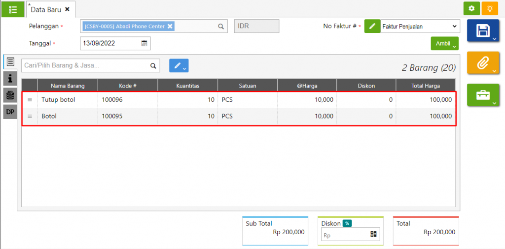 Cara membuat sales invoice dari beberapa DO 