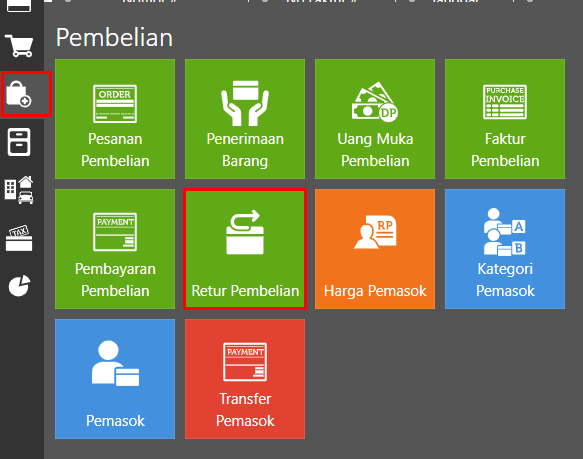 Membuat retur pembelian dari invoice Aol