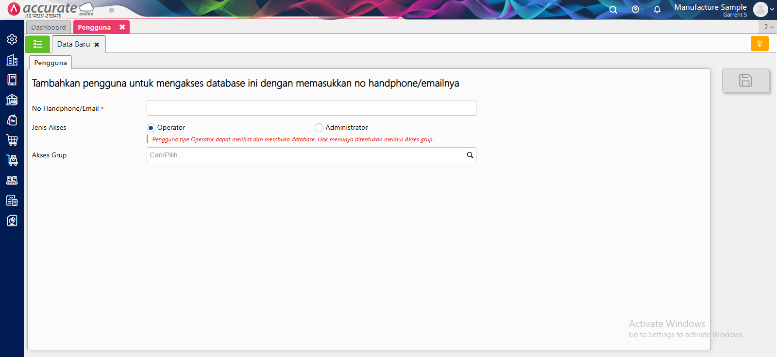 Pengguna hak akses