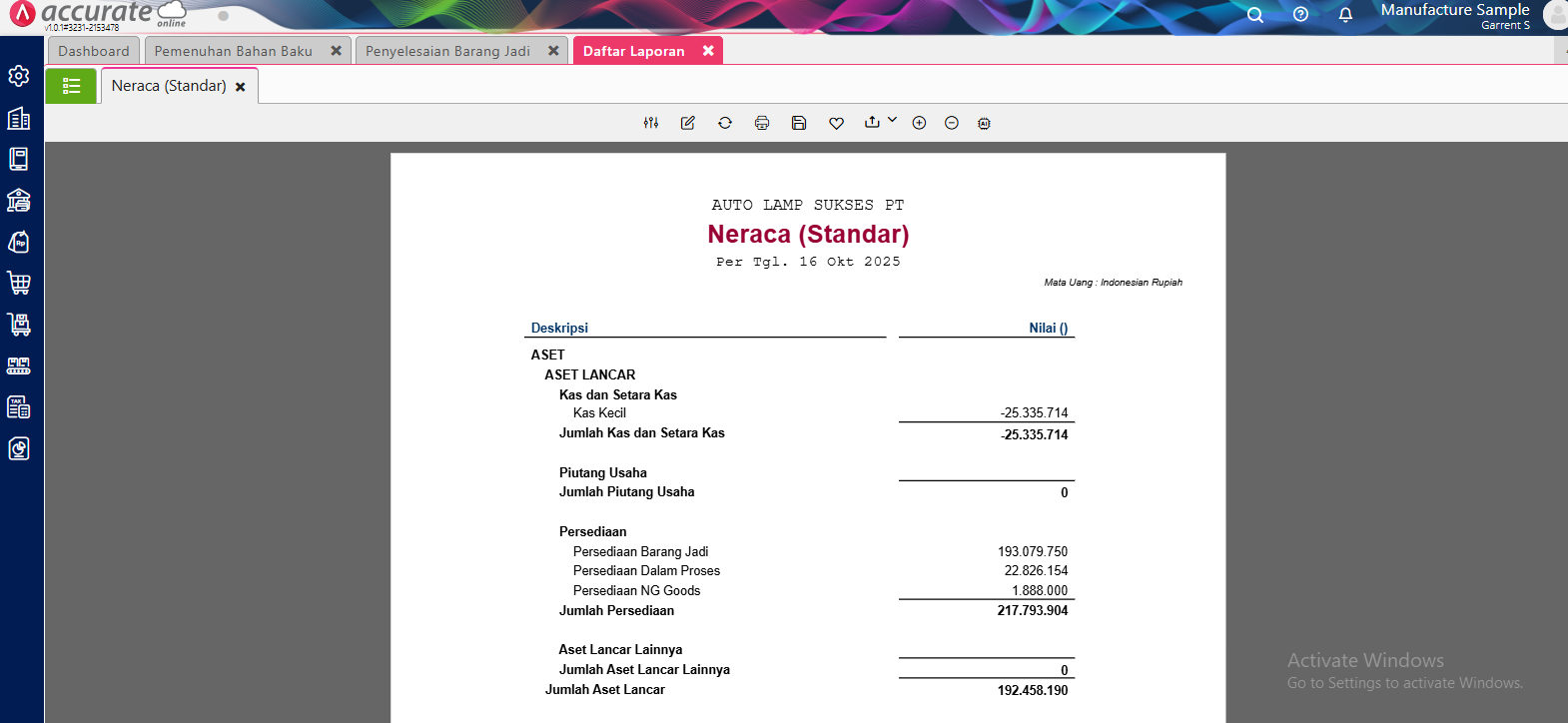 laporan neraca