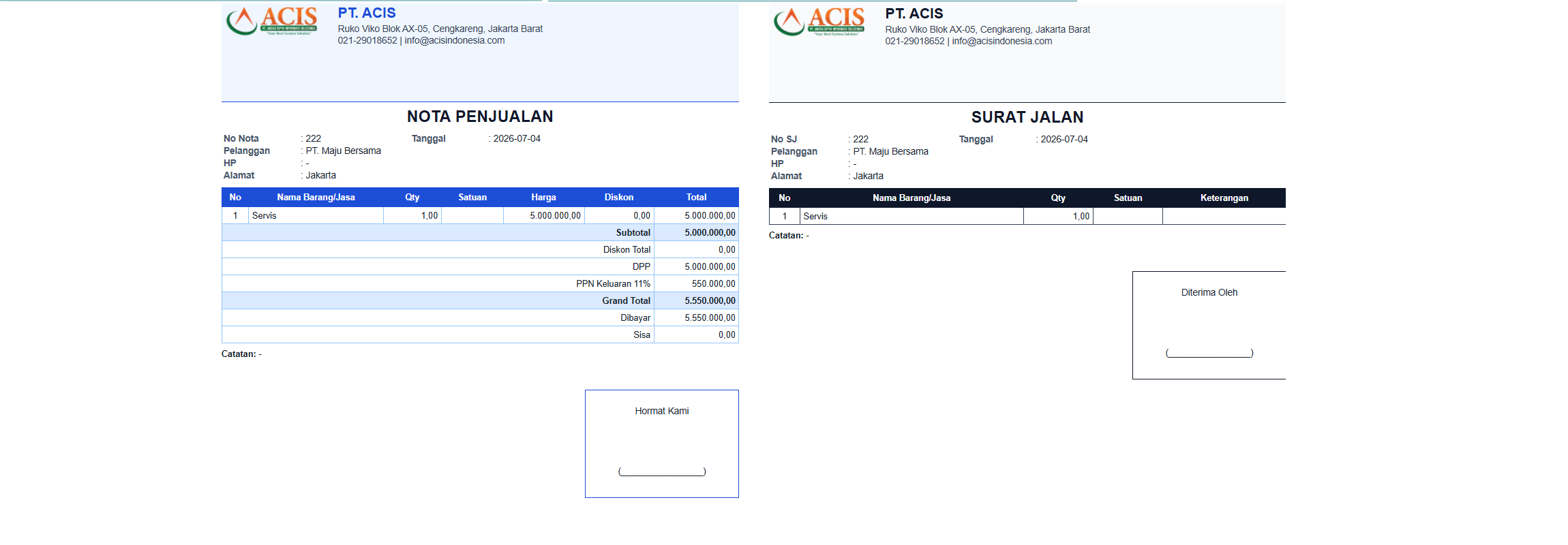 Nota dan Surat Jalan